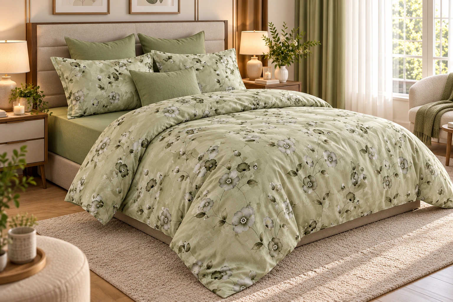 Lenjerii de pat - Lenjerie Finet 6 piese cu husa de pat pentru saltea de 160×200 si 180×200