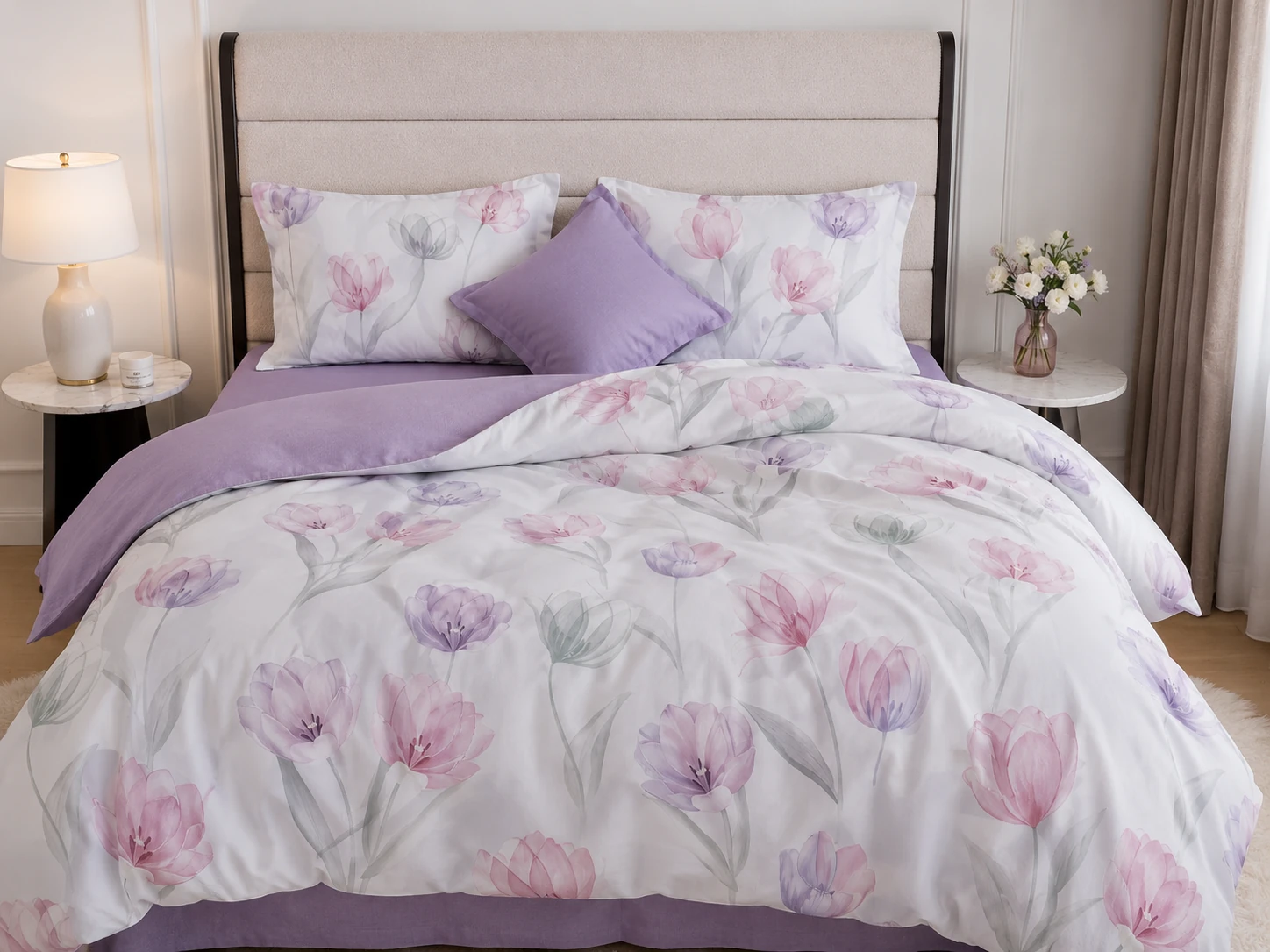 Lenjerii de pat - Lenjerie Finet 6 piese cu husa de pat pentru saltea de 160×200 si 180×200