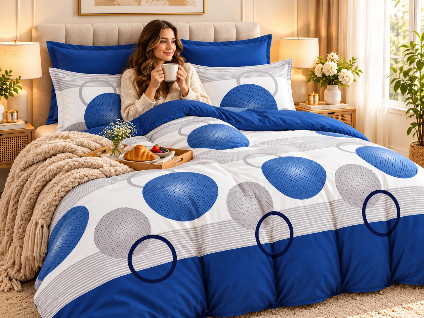 Lenjerie Finet 6 piese cu husa de pat pentru saltea de 160×200 si 180×200 [3]