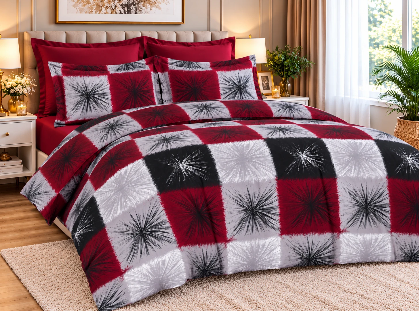 Lenjerii de pat - Lenjerie Finet 6 piese cu husa de pat pentru saltea de 160×200 si 180×200