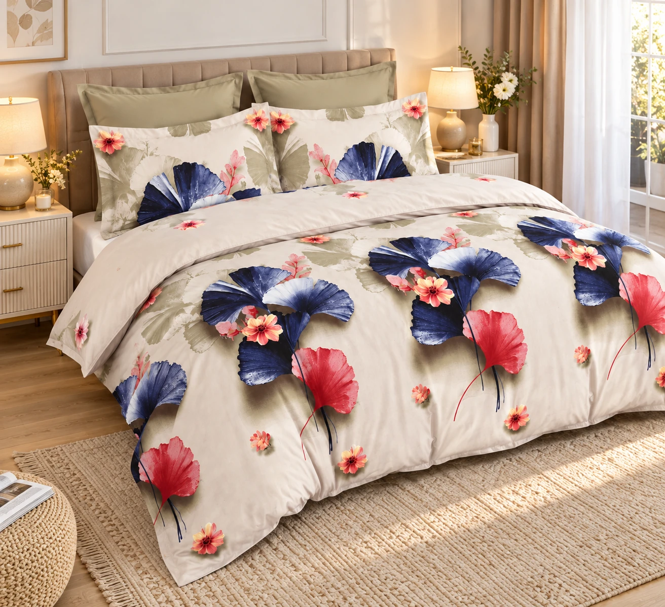 Lenjerii de pat - Lenjerie Finet 6 piese cu husa de pat pentru saltea de 160×200 si 180×200