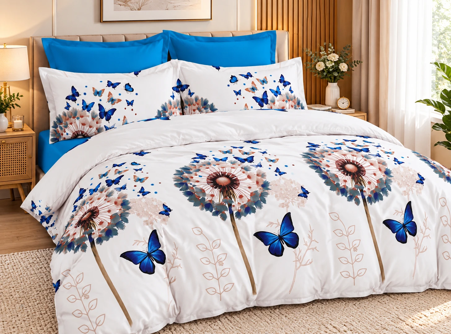 Lenjerii de pat - Lenjerie Finet 6 piese cu husa de pat pentru saltea de 160×200 si 180×200