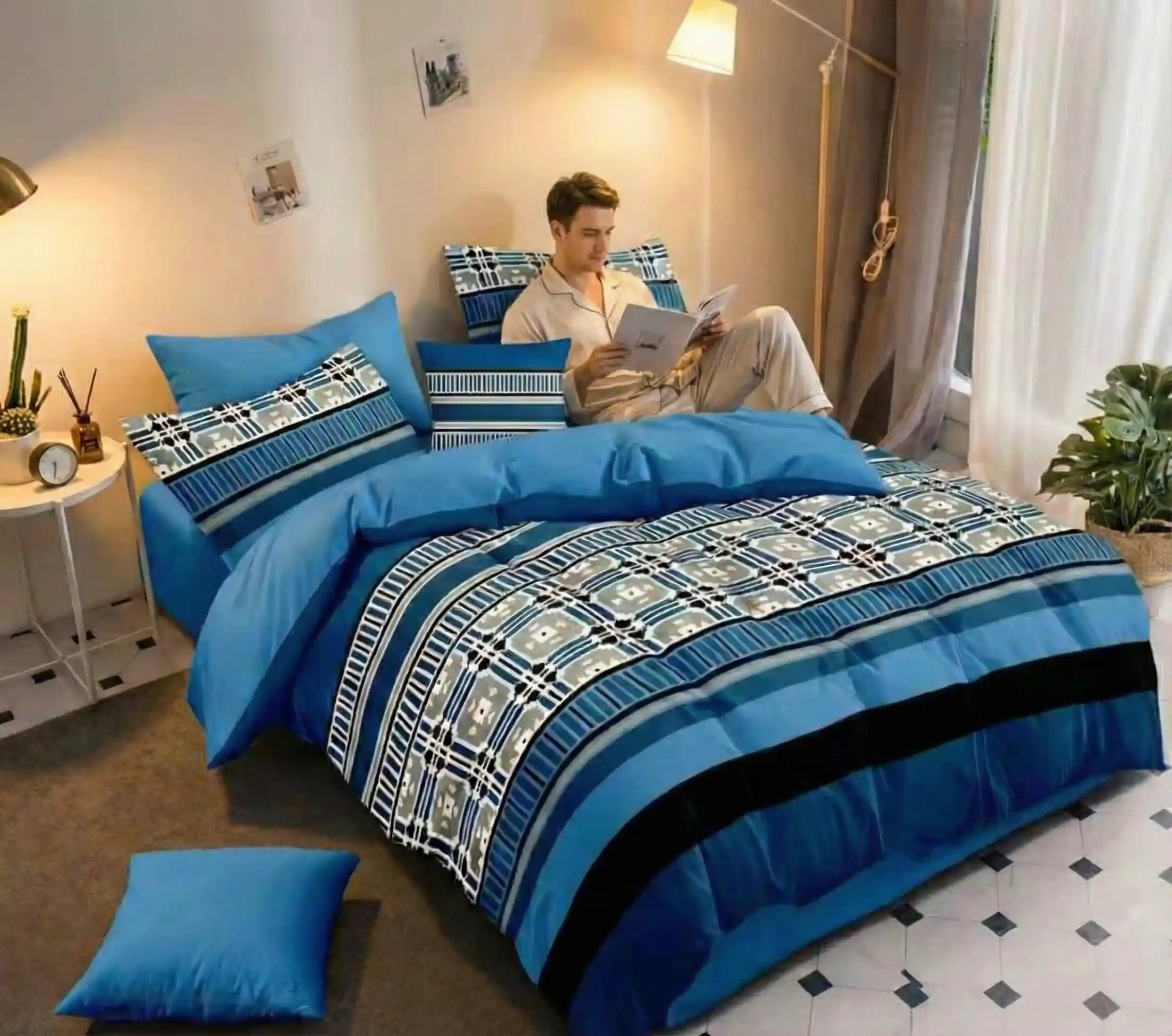 Lenjerie Finet 6 piese cu husa de pat pentru saltea de 160x200 si 180x200 [1]