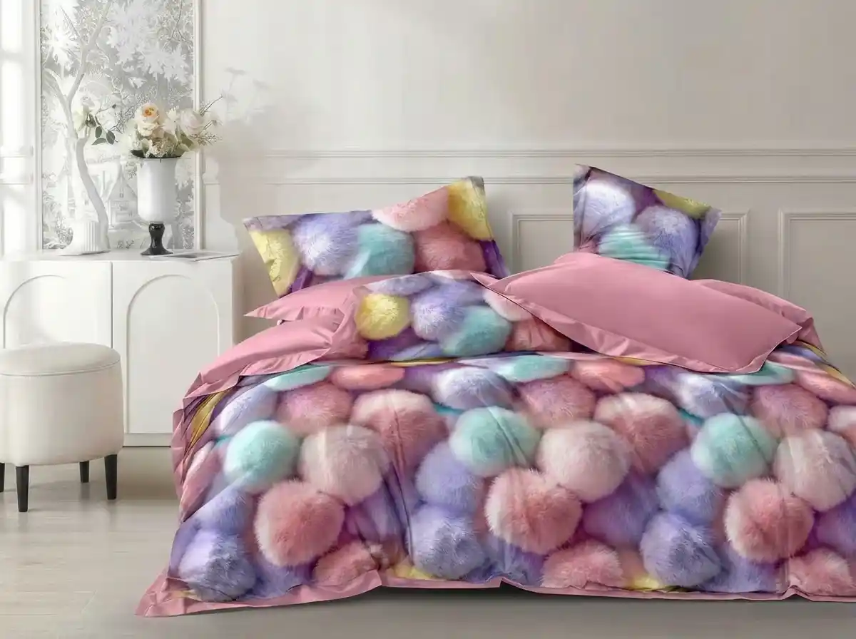 Pucioasa - Lenjerie Finet 6 piese cu husa de pat pentru saltea de 160x200 si 180x200