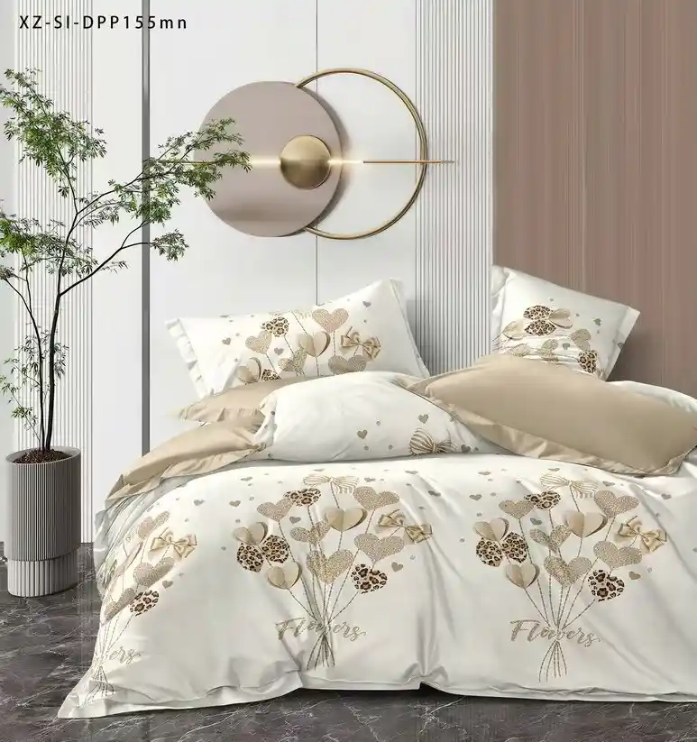 Pucioasa - Lenjerie Finet 6 piese cu husa de pat pentru saltea de 160x200 si 180x200