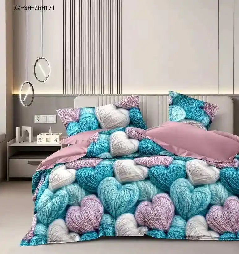 LENJERII DE PAT POLICOTON - Lenjerie Finet 6 piese cu husa de pat pentru saltea de 160x200 si 180x200