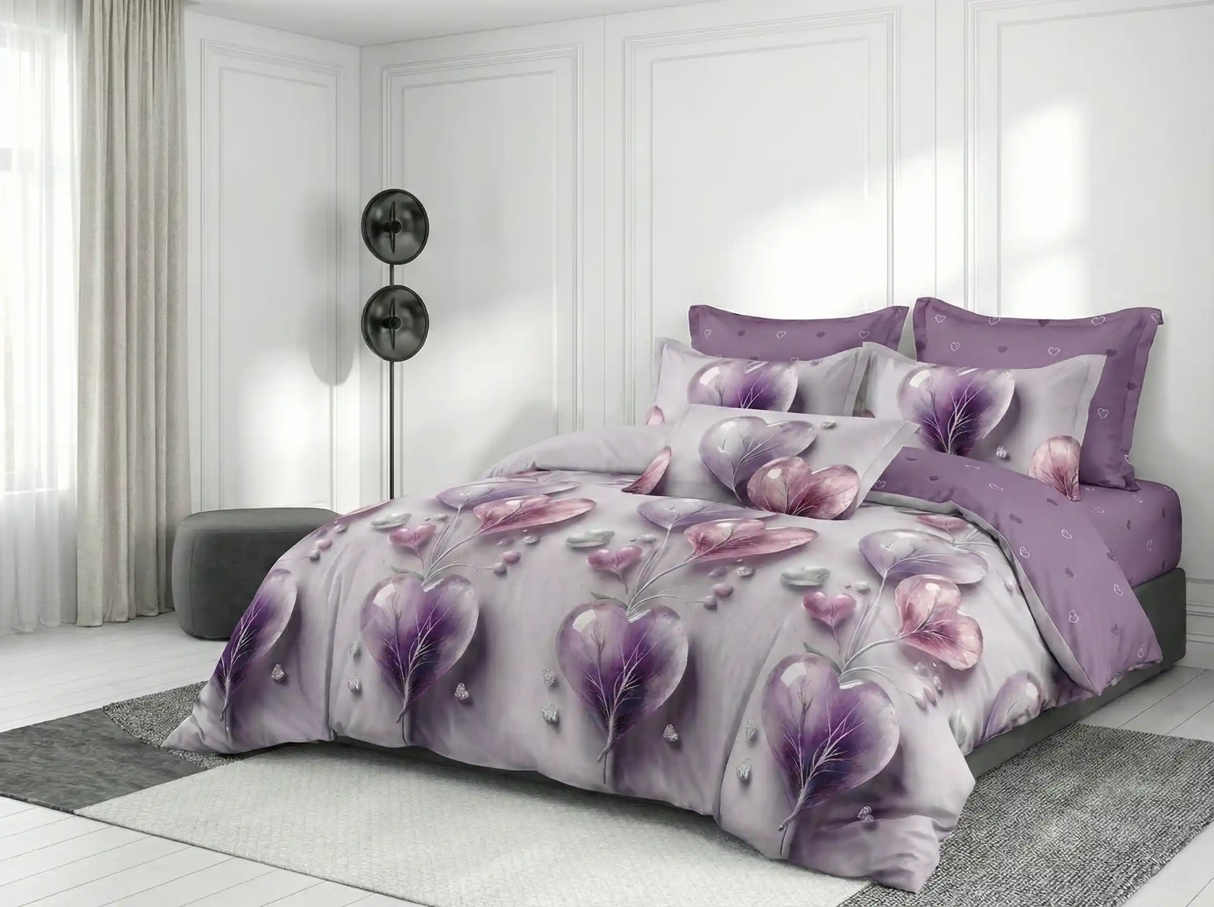 Lenjerie Finet 6 piese cu husa de pat pentru saltea de 160x200 si 180x200 [2]