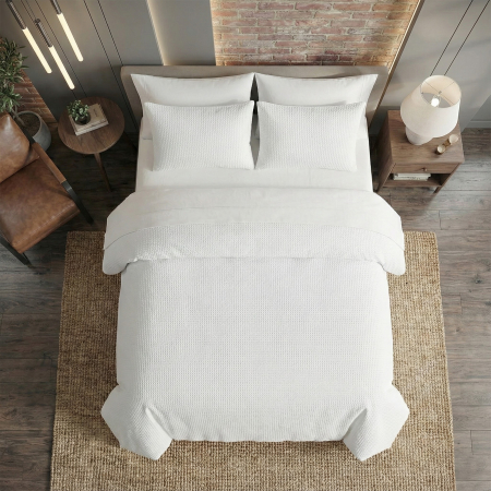 Lenjerie Gofre nesifonabila - Marime: King 6 piese cu husa [1]