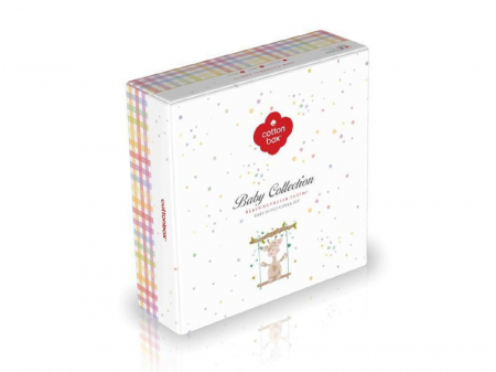 Lenjerie pătuț bebe, bumbac 100%, Cotton Box, Girafa [1]