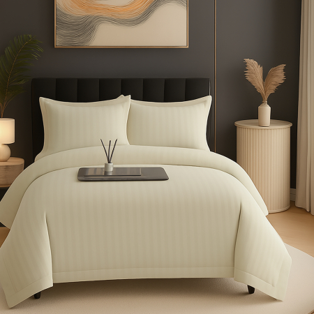 Pucioasa - Lenjerie pat damasc policoton XXL - SUPER PRET (GREJ)