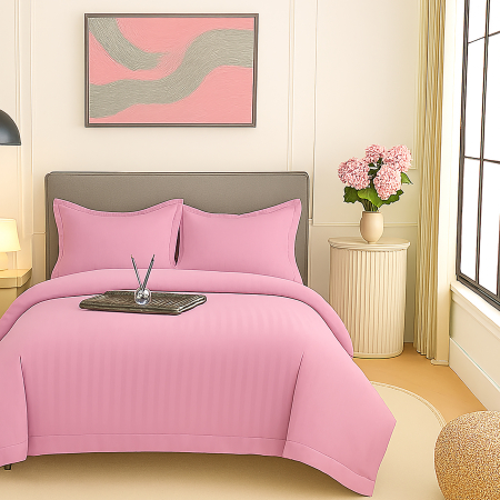 Pucioasa - Lenjerie pat damasc policoton XXL - SUPER PRET (ROZ-APRINS)