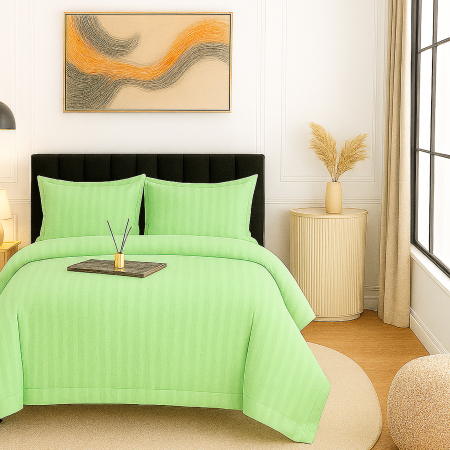 Pucioasa - Lenjerie pat damasc policoton XXL - SUPER PRET (VERNIL)