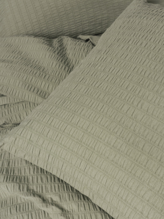 Lenjerie pat dublu, creponata, 6 piese, Cotton Box, Sungai - Green [2]