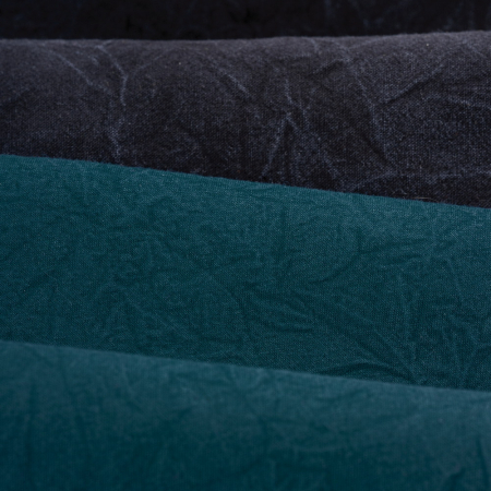 Lenjerie de pat dublu, poplin prespalat, Cotton Box, Crash - Petrol Blue [1]