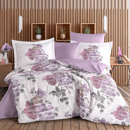 Lenjerii bumbac poplin - Lenjerie pat dublu, poplin, Hobby, Sara - Purple
