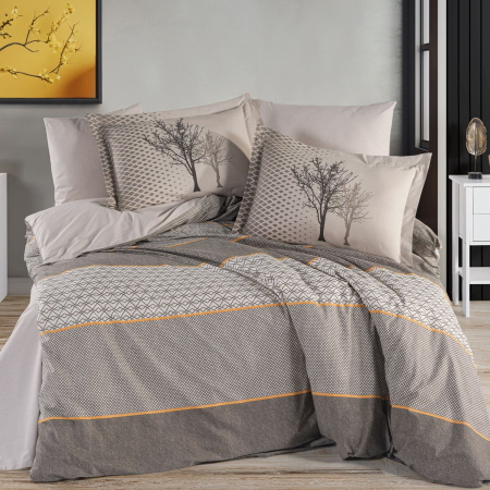 Lenjerii bumbac poplin - Lenjerie pat dublu, poplin, Hobby, Tanya - Brown