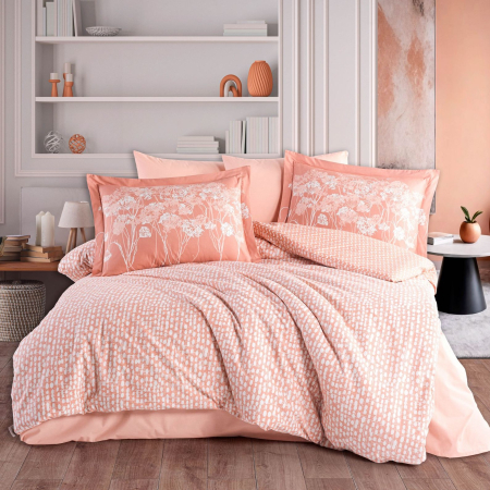 Lenjerii bumbac poplin - Lenjerie pat dublu, poplin, Hobby, Velura - Terracota