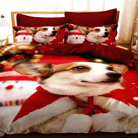 Pucioasa - Lenjerie pat finet 3D 6 piese Craciun F-XMAS47