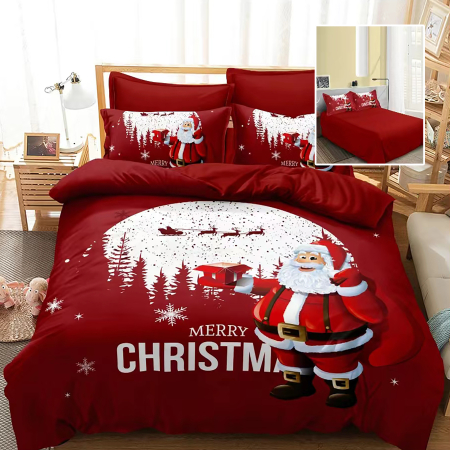 Pucioasa - Lenjerie pat finet 3D 6 piese Craciun F-XMAS51