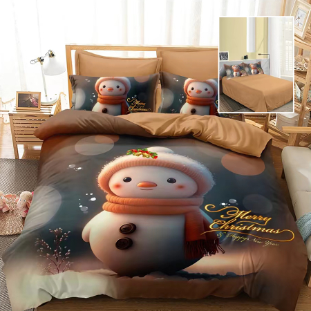 Pucioasa - Lenjerie pat finet 3D 6 piese Craciun F-XMAS61