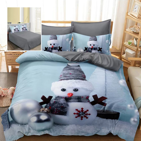 Pucioasa - Lenjerie pat finet 3D 6 piese Craciun F-XMAS63