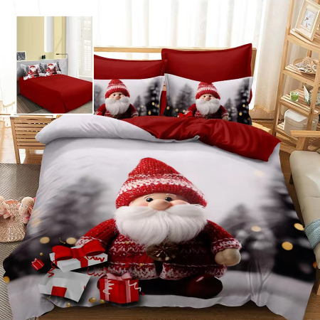 Pucioasa - Lenjerie pat finet 3D 6 piese Craciun F-XMAS70