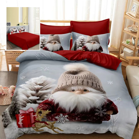 Pucioasa - Lenjerie pat finet 3D 6 piese Craciun F-XMAS72