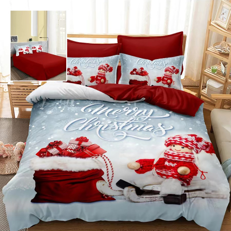 Pucioasa - Lenjerie pat finet 3D 6 piese Craciun F-XMAS75