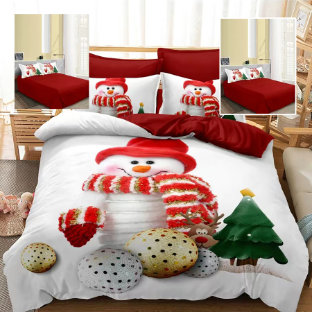 Pucioasa - Lenjerie pat finet 3D 6 piese Craciun F-XMAS94
