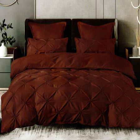 Lenjerii de pat finet uni 6 piese - LENJERIE PAT FINET UNI 6 PIESE (MARO)