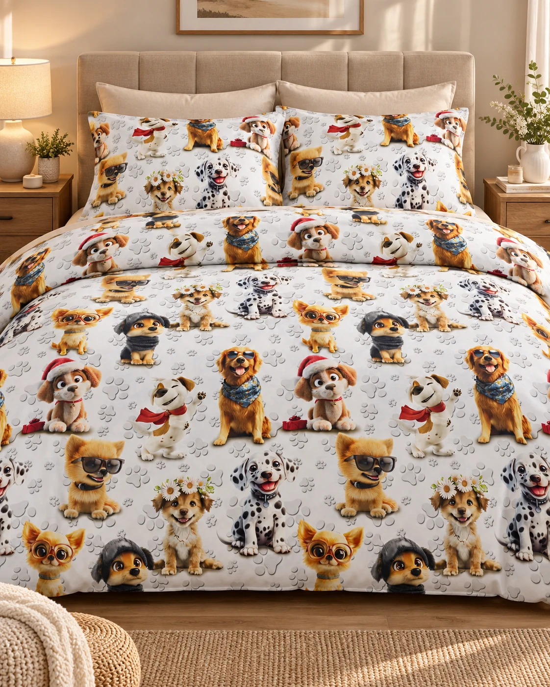 Lenjerie pat Ranforce 100% Cotton Pro (Cozy Dog Print) - Marime: O persoana [3]