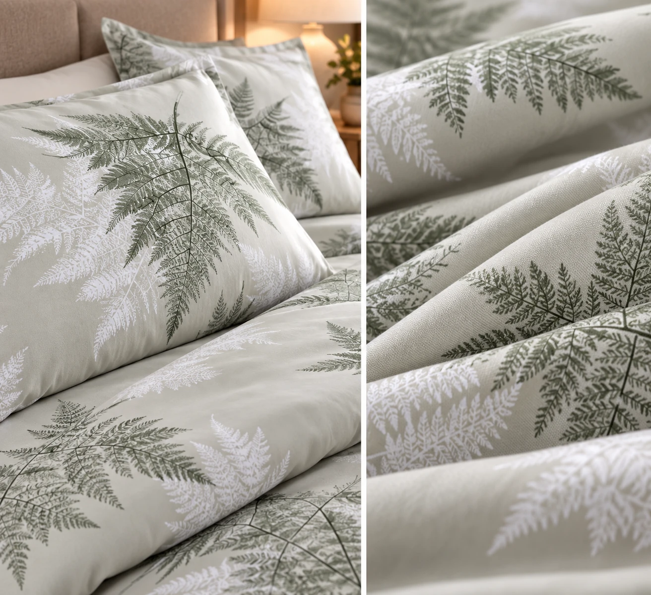 Lenjerie pat Ranforce 100% Cotton Pro (Cozy Fern-Patterned) - Marime: O persoana [1]