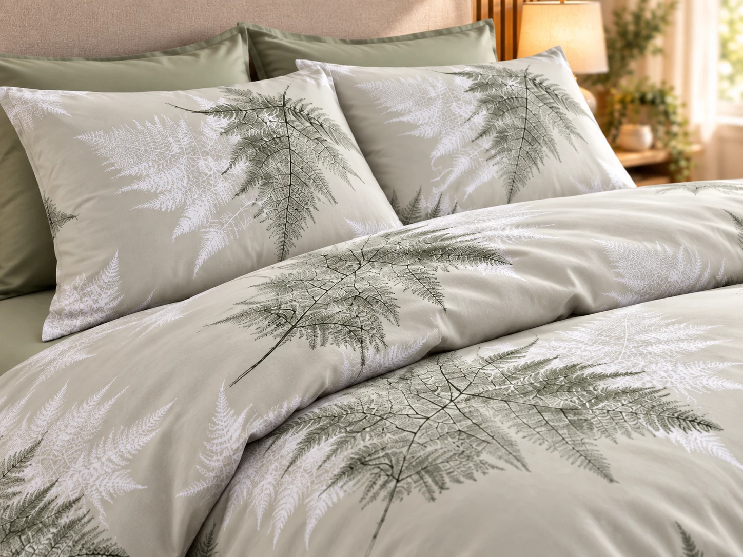 Lenjerie pat Ranforce 100% Cotton Pro (Cozy Fern-Patterned) - Marime: O persoana [2]