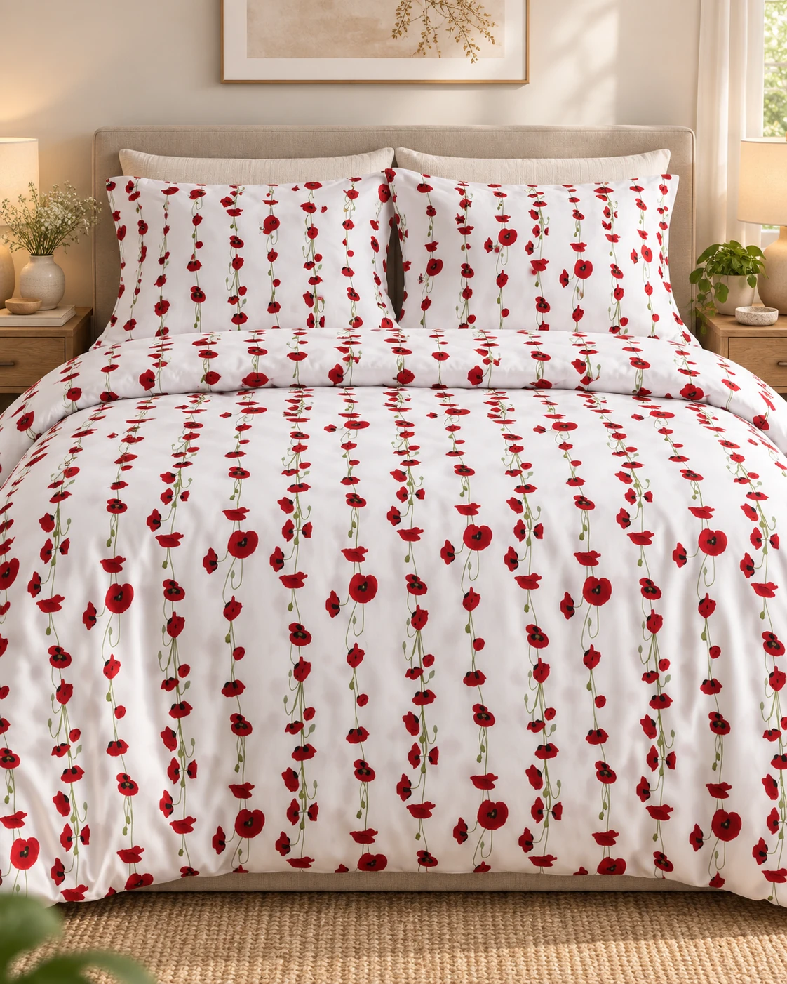 Lenjerie pat Ranforce 100% Cotton Pro (Cozy Norning with Red) - Marime: O persoana [4]