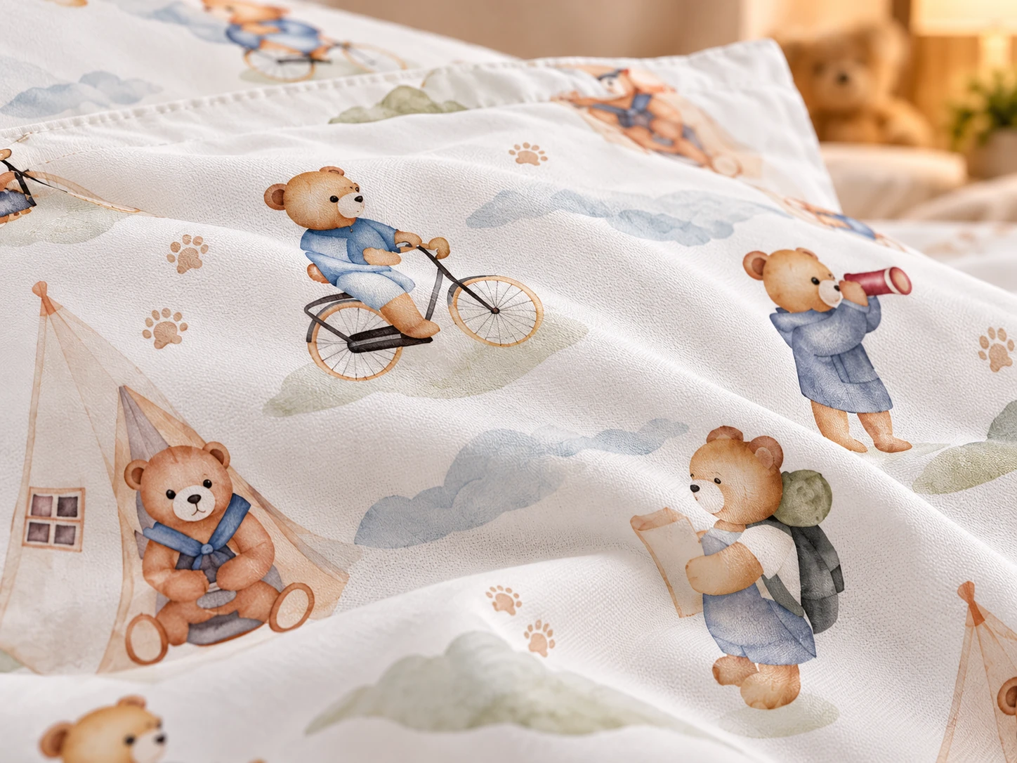 Lenjerie pat Ranforce 100% Cotton Pro (Cozy Teddy Bear) - Marime: O persoana [4]