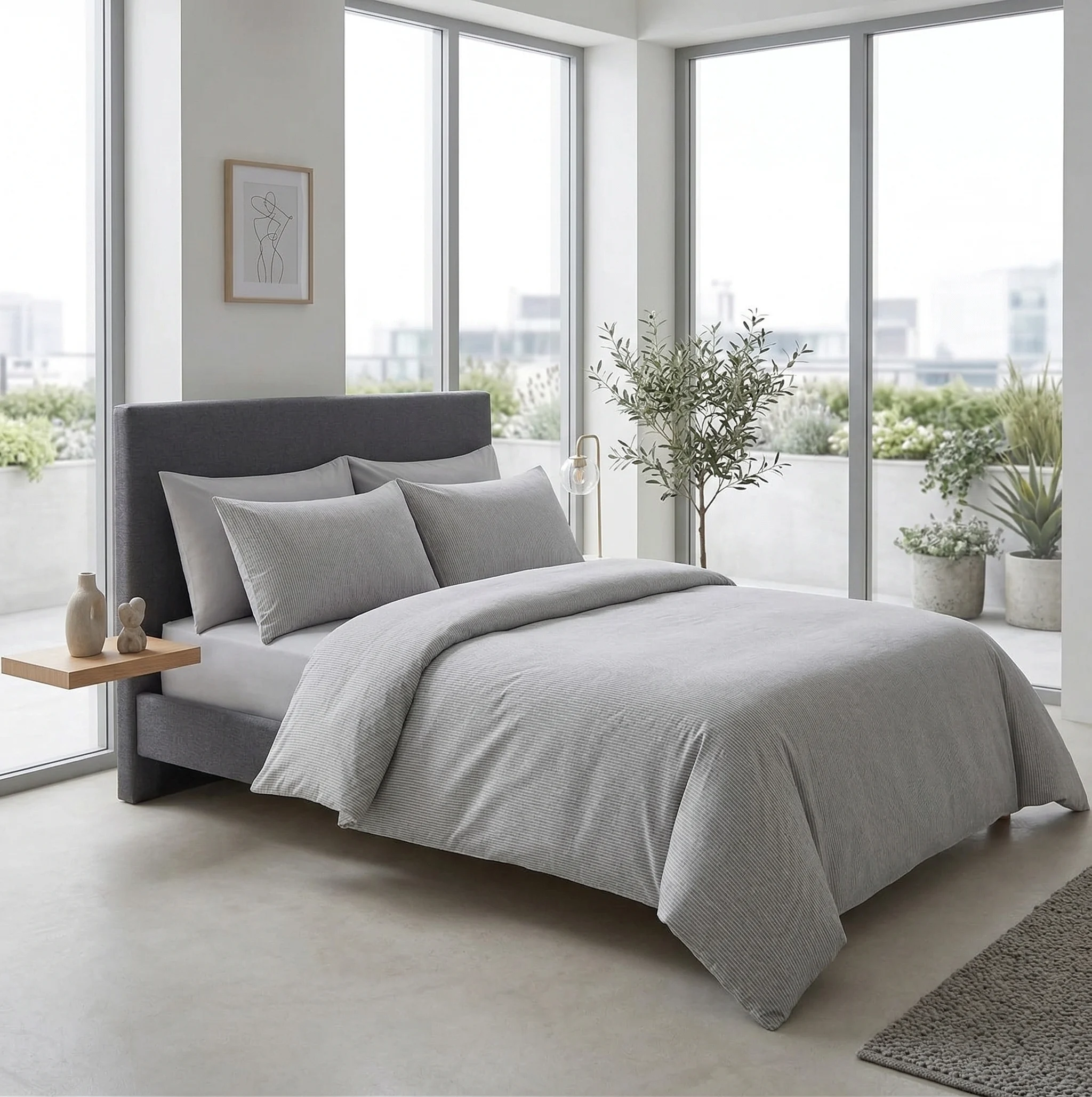 Lenjerie pat Ranforce 100% Cotton Pro (Moonlit) - Marime: O persoana [1]