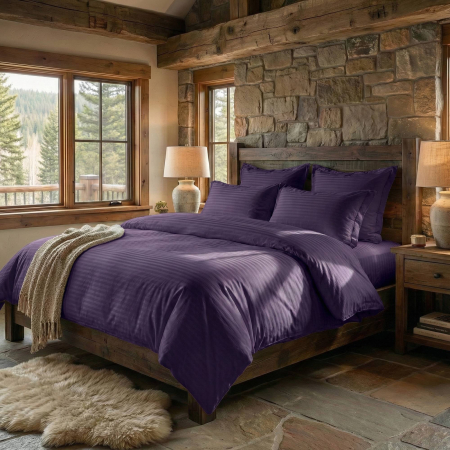 Pucioasa - LENJERII DE PAT DAMASC-POLICOTON 6 PIESE