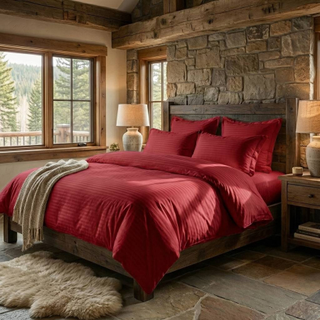 Pucioasa - LENJERII DE PAT DAMASC-POLICOTON 6 PIESE