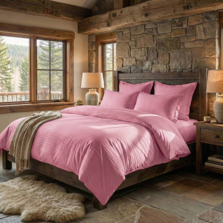 Pucioasa - LENJERII DE PAT DAMASC-POLICOTON 6 PIESE