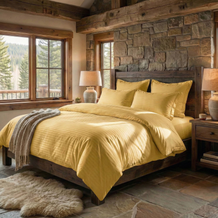 Pucioasa - LENJERII DE PAT DAMASC-POLICOTON 6 PIESE