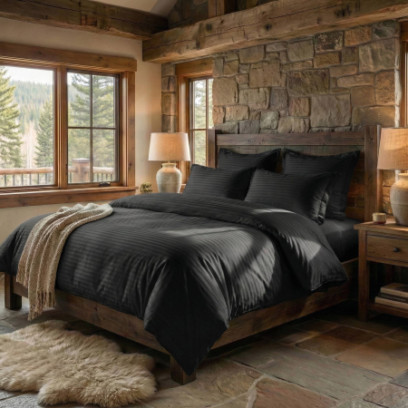 Pucioasa - LENJERII DE PAT DAMASC-POLICOTON 6 PIESE