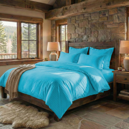 Pucioasa - LENJERII DE PAT DAMASC-POLICOTON 6 PIESE