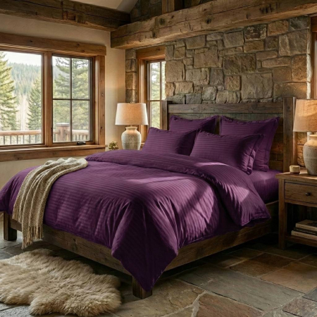 Pucioasa - LENJERII DE PAT DAMASC-POLICOTON 6 PIESE