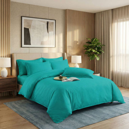 Pucioasa - LENJERII DE PAT DAMASC-POLICOTON 6 PIESE CU HUSA (6DPH30)