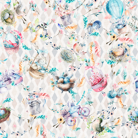 Metraje Sărbători/Iarnă - Material de Paște, Easter Boho 2.8m