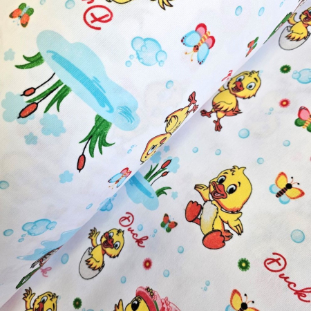 Finet - Material textil finet, 240cm, 100% bumbac, Alb cu ratuste