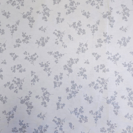 Material textil ranforce, 240cm, bumbac 100%, Gri deschis cu floricele gri [1]