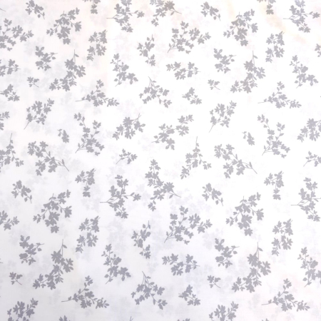 Material textil ranforce, 240cm, bumbac 100%, Alb cu floricele gri [1]