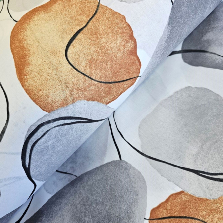 Bumbac ranforce imprimat - Material textil ranforce, 240cm, bumbac 100%, Stones