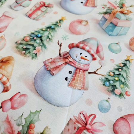 Material textil ranforce 5D, 240cm, bumbac 100%, Craciun - Om de zapada [2]